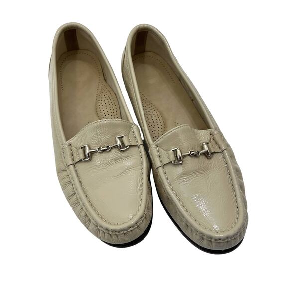 SAS Tripad Comfort Slip-On Loafers Horsebit Patent Leather Beige | Size: 9.5M - Picture 1 of 10